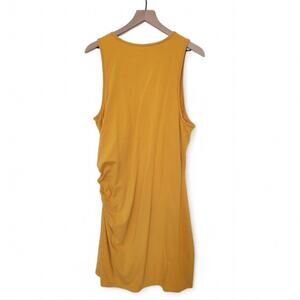 Athleta Della Dress Cotton Stretch Fitted Sleeveless Plus Size 1X Mustard Yellow